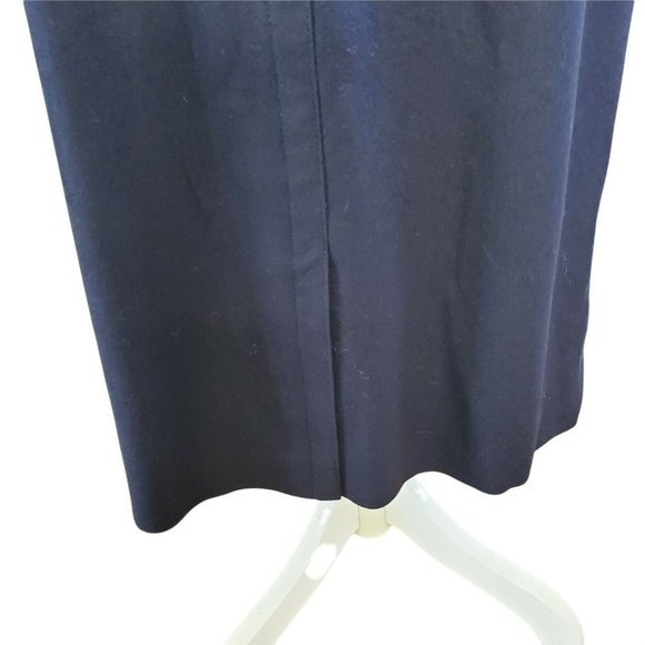 Vintage Escada Germany Navy Blue Wool Lined Midi Skirt Pockets hi rise‎ Sz Small - Picture 3 of 12